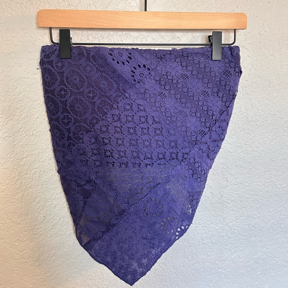 Free People Indigo Blue Lace Bandanna Top